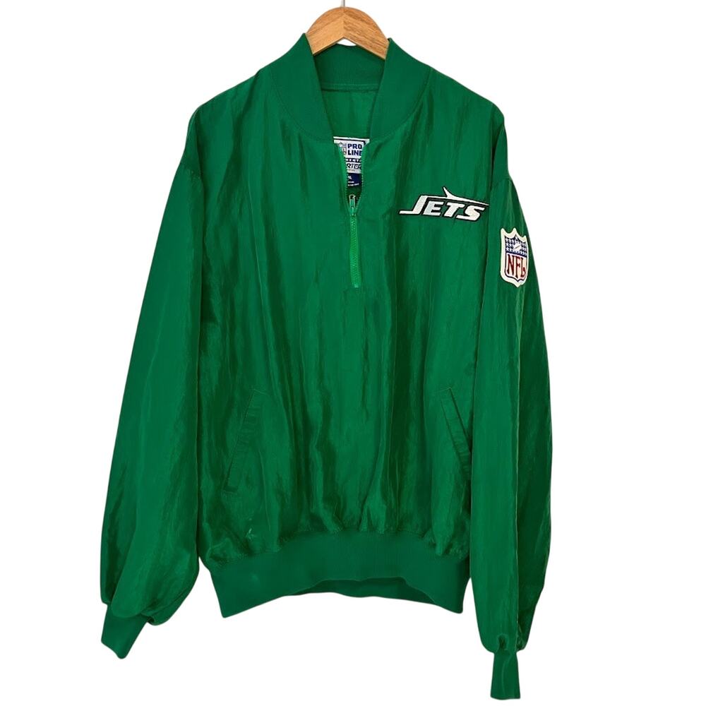 New York Jets Starter Jacket Vintage 1/4 Zip Embroidered Windbreaker Jacket XXL